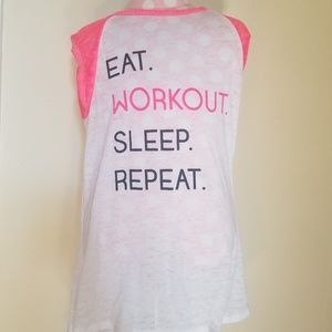 Pink and White Exercise Shirt